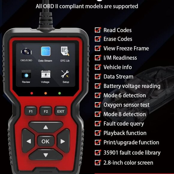 Handheld OBD2 Scanner Diagnostic Engine Fault Code Reader Battery Indicator V519 - Picture 2 of 5